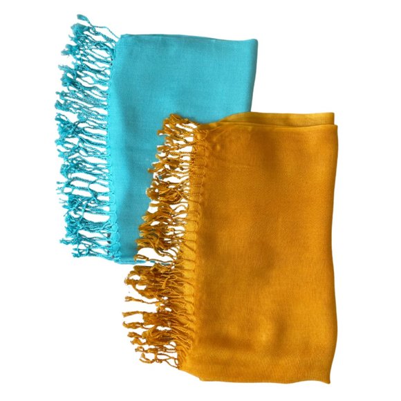 Pashmina  Women's Scarf Teal/Blue Green - Picture 1 of 4